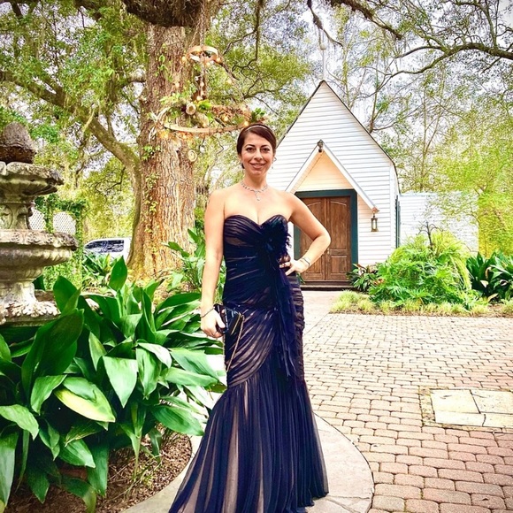 MIGNON strapless or with strap Powder pink long evening gown - Picture 8 of 17